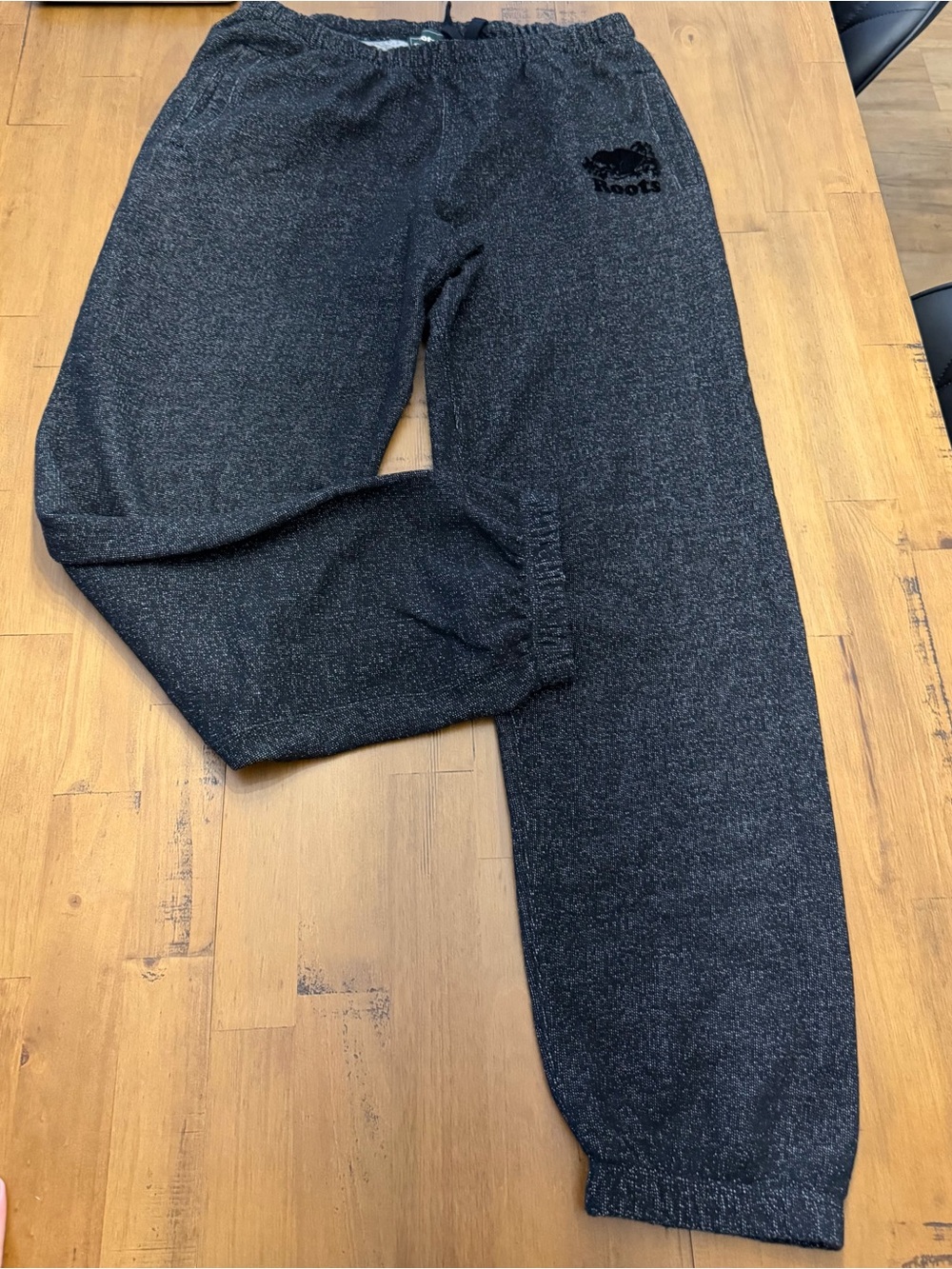 Roots Dark Charcoal Heather Sweatpants - Black Logo
